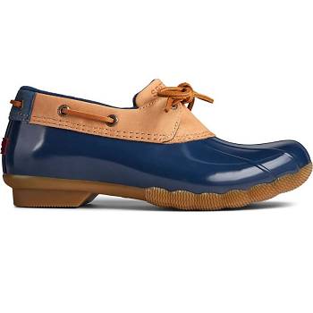 Sperry Saltwater 1-eye Kožené Duck Tmavomodre - Damske Zimne Topanky